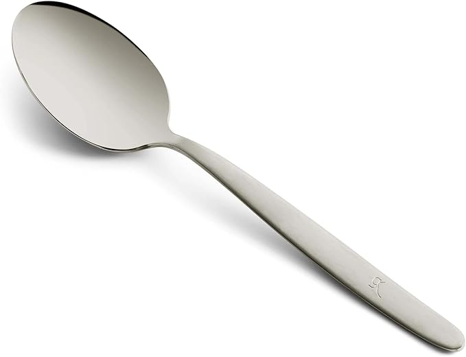 8 inch Kunz Small Sauce Spoon Regular, 18/10 Stainless Steel Solid Chef Spoon Dishwash Safe (Small Regular)