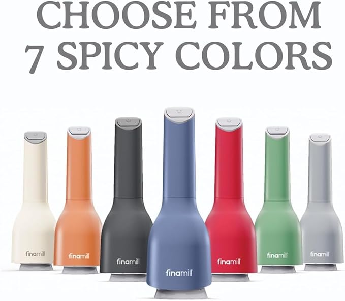 FinaMill?셲 Award-Winning Battery Operated Salt and Pepper Grinder Set ??Adjustable Coarseness, Ceramic Grinding Elements, LED Light, 2 Quick-Change Pods ??Perfect for Home Cooking and Gifting