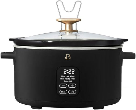 Beautiful 6?‘Quart Programmable Slow Cooker with 5 Presets, Keep?‘Warm, Touch Display & Dishwasher?‘Safe Pot (Black)