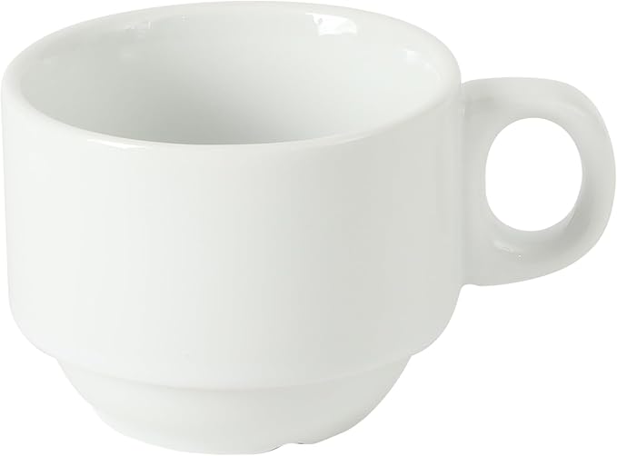 Gibson Home Gracious Dining 3-Ounce Espresso Cups Set of 4, Small Stackable Coffee Cups with 4 Saucers, Metal Stand, Ceramic Demitasse Mugs, Espresso Accessories for Machine