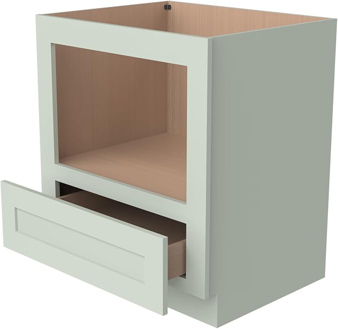 Microwave Base Cabinet ??Solid Wood Shaker Style Kitchen Storage Base Unit with Drawer & Soft-Close Doors, RTA Pantry Cupboard for Dining Room, Coffee Bar 30" W x 24" D x 34 1/2" H (Jade Green)