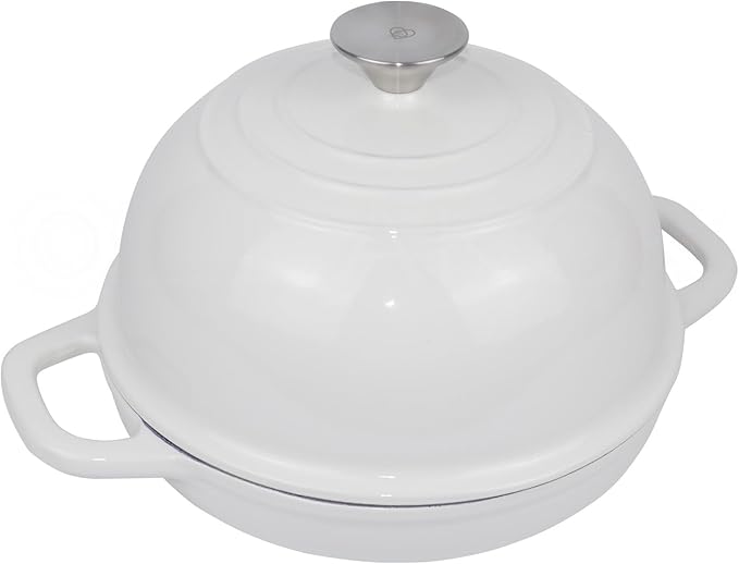 Dutch Oven for Bread Baking Bread Oven for Sourdough Bread Baking, Enameled Cast Iron Dutch Oven Pot with Lid 5 qt Cast Iron Bread Pan, White
