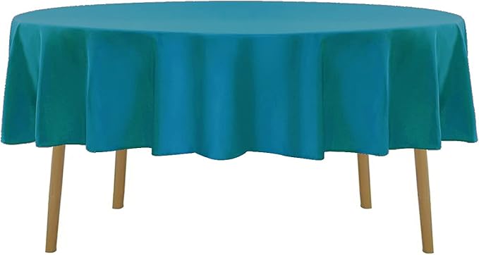 Cupuamon 90 inch Round Tablecloth Washable Polyester Table Cloth Decorative Table Cover for Wedding Party Dining Banquet（90 inch, Caribbean Blue）