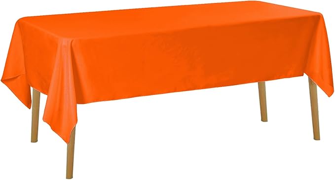 Cupuamon Rectangle Tablecloth 60x120 inch Washable Polyester Fabric Table Cloth for Wedding Party Dining Banquet Decoration（60x120, Orange）