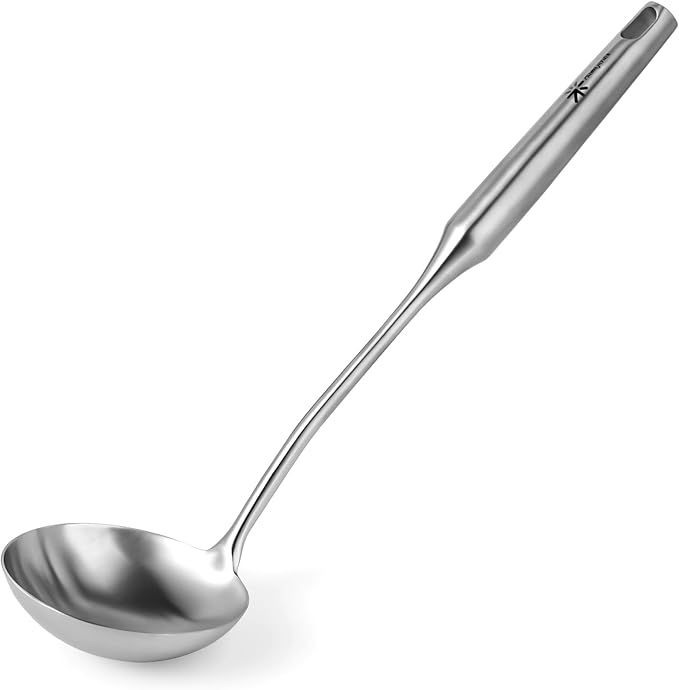 Soup Ladle - 18/10 Stainless Steel Ladle Spoon竊?3.8" Large Durable Metal Ladel for Serving or Cooking, Stirring, Wok & Soup, Professional Heavy Duty kitchen Utensils, Christmas gifts