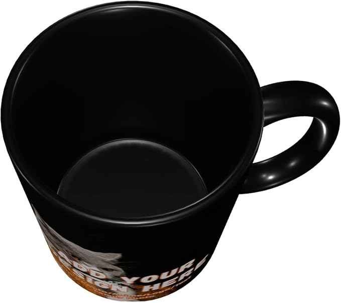 Customizable Mugs and Coffee Cups with Various Creative Designs Customize Your Photos Images Texts Partial or Full-Size Printing (Full-Width, Black)