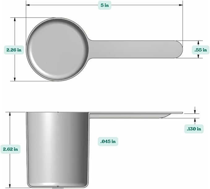 Supplement and Supply 148 mL (148 CC | 5 Oz.) Long Handle Scoop for Coffee, Protein Powder, Pet Food, Spices, Grains, Dry Goods ??Food-Grade BPA-Free Plastic Measuring Spoon (Pack of 5)