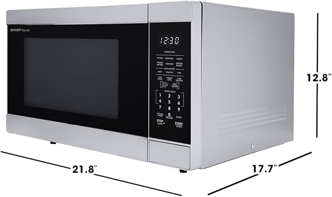 SHARP Countertop Microwave Oven with Removable 13.6" Carousel Turntable, 1100 Watt, 1.6 Cubic Feet, Stainless Steel