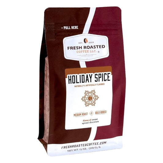 Fresh Roasted Coffee, Holiday Spice Flavored Coffee, 12 oz, Medium Roast, Kosher, Ground