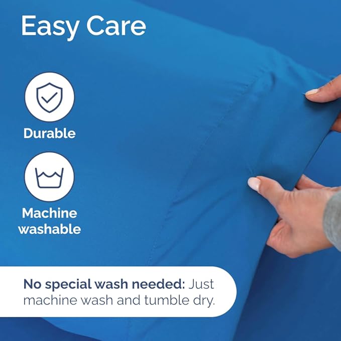 Extra Deep Pocket Full Sheets - 4 Piece Breathable & Cooling Bed Sheets - Hotel Luxury Bed Sheet Set - Soft, Wrinkle Free & Comfy - Easily Fits Extra Deep Mattresses - Deep Pocket Royal Blue Sheets