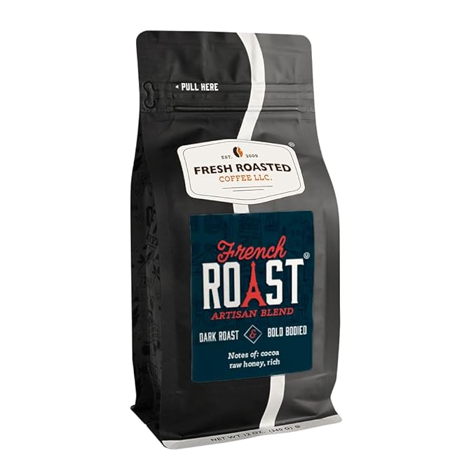 Fresh Roasted Coffee, French Roast, 12 oz, Dark, Kosher, Whole Bean