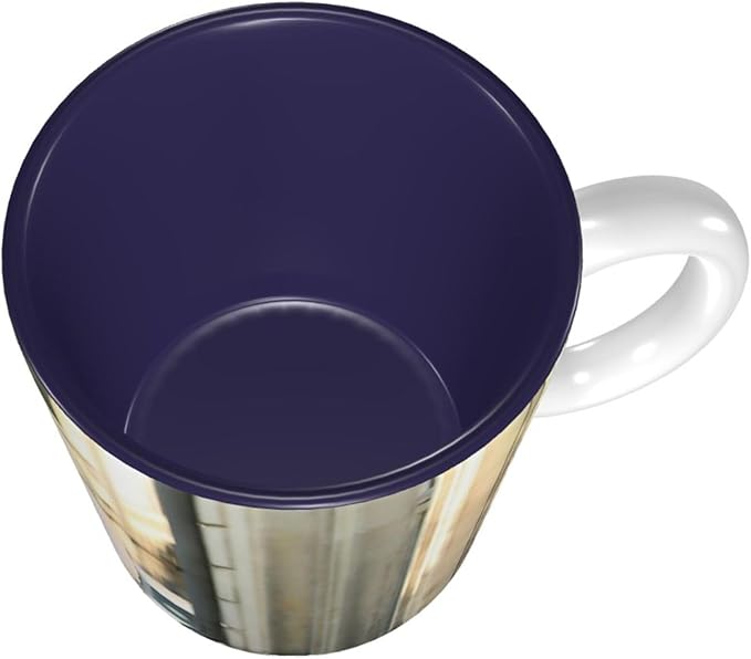 Custom Color Mugs with Partial or Full-Size Printing Customizable Photos and Text Coffee Mugs Creative Multicolor Designs Image (Full-Width, Navy)