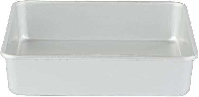 Restaurantware 8x8 Cake Pan - 1 Count Aluminum Square Baking Pan With Straight Sides - Oven-Safe Layer Cake Pan For Even-Heated Baking - Silver