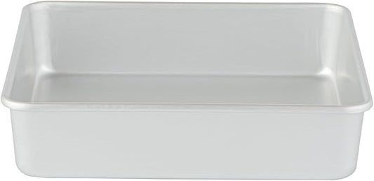 Restaurantware 8x8 Cake Pan - 1 Count Aluminum Square Baking Pan With Straight Sides - Oven-Safe Layer Cake Pan For Even-Heated Baking - Silver