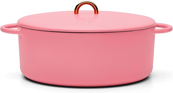 Great Jones Dutchess Cast Iron Dutch Oven Pot With Lid (Taffy) - Large 6.75 Quart Size, Dual Handles - All Stovetop Safe - 500째 Dutch Oven For Bread Baking | Dishwasher Friendly