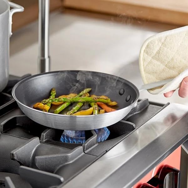 10-Inch Aluminum Non-Stick Fry Pan Set, Round, Silver and Black, Riveted Handle, Satin Finish, NSF Listed, 6 per Case
