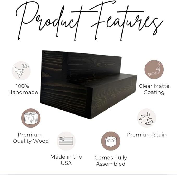 2 Tiered Countertop Liquor Bottle Display Shelf ??Holds 26 Bottles Bar Organizers for Wine & Whiskey ??Free Standing Bottle Stand for Home, Bar Decor ??Wooden Kitchen Counter Shelf, Black