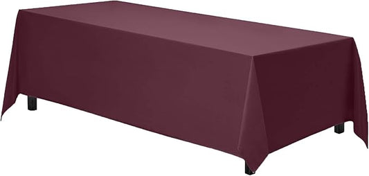 Gee Di Moda Rectangle Tablecloth - 70 x 120 Inch Burgundy Table Cloth for 6 or 8 Foot Rectangle Tables - Heavy Duty Washable Fabric - for Holiday Party, Dinner, Weddings, Baby Shower & Events