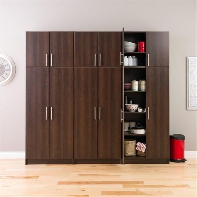Atlin Designs 65" H Mid-Century Engineered Wood Storage Cabinet, 2-Door, Adjustable Shelves, Assembly Required, for Kitchen/Entryway/Laundry Room, in Rich Espresso Finish