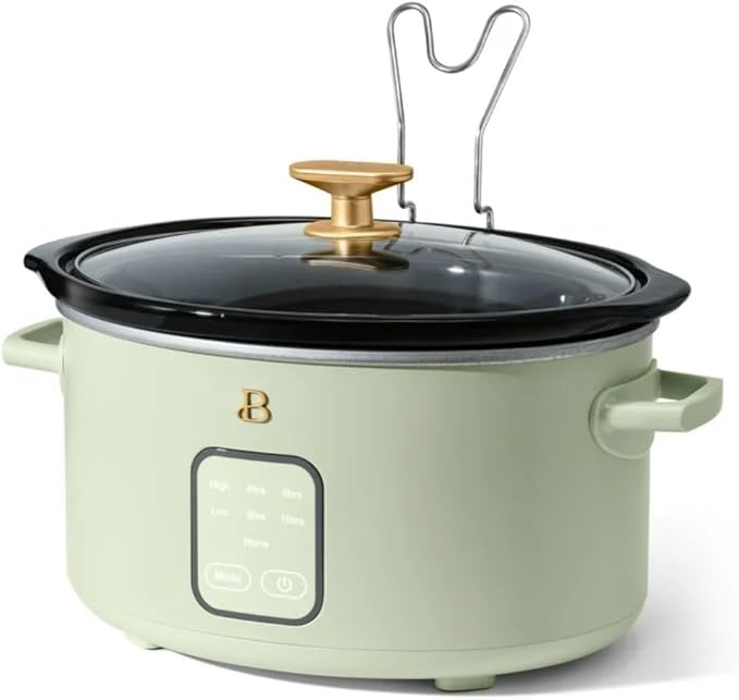 Beautiful by Drew Barrymore 4Qt Slow Cooker, Touch-Activated Display, 4 Presets, Auto Warm, Dishwasher-Safe Pot.