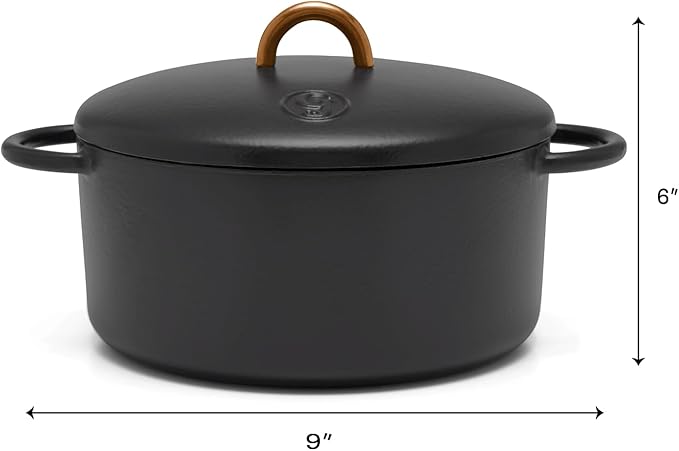 Great Jones Dutch Baby Dutch Oven with Lid (Pepper, 3.5-Quart) | Enameled Cast Iron, Round Shape | Safe for Stovetops & Ovens up to 500째F | Space-Saving & Dishwasher-Friendly | Small-Batch Cooking