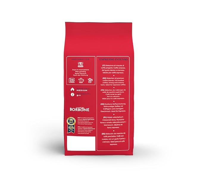 Caff챔 Borbone Whole Bean Coffee, Medium Roast Robusta Blend, Espresso Intenso, Strong and Creamy Italian Coffee, 2.2 lb Bag