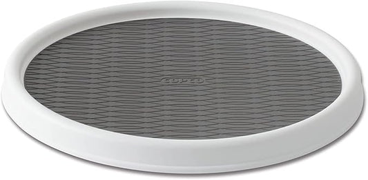 Copco Basics Non-Skid Pantry Cabinet Lazy Susan Turntable, 12-Inch, White/Gray, 1 Count (Pack of 6)