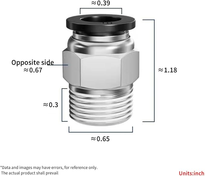 Pneumatic Black Push Connect Fittings 10mm Tube OD x 3/8 Inch NPT Air Push Connect Tools Pneumatic Hose Fittings(Pack of 5)