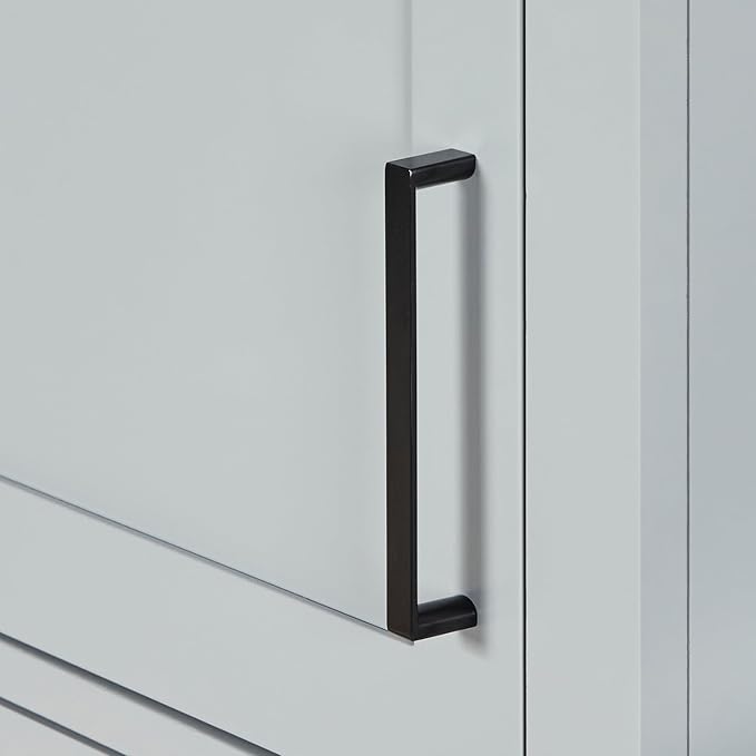 ARIEL Hepburn Bathroom Storage Cabinet - Solid Hevea Wood and Fully Assembled for Long-Lasting Durability and Sophisticated Finish, Freestanding Linen Bathroom Cabinet - 65?쒱 x 20?쓂 x 16?쒭, Grey