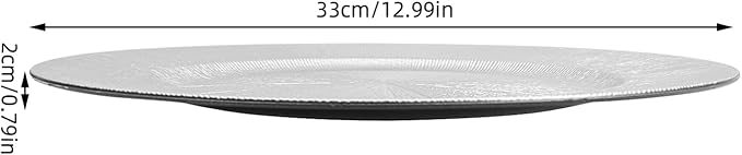 50pcs Silver Charger Plates, 13" Round Reusable Decorative Flower Relief Carving Bulk Chargers for Dinner Plates, Wedding, Bridal Shower