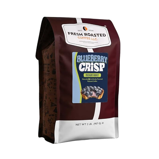 Fresh Roasted Coffee, Blueberry Crisp Flavored Coffee, 2 lb (32 oz), Medium Roast, Kosher, Ground