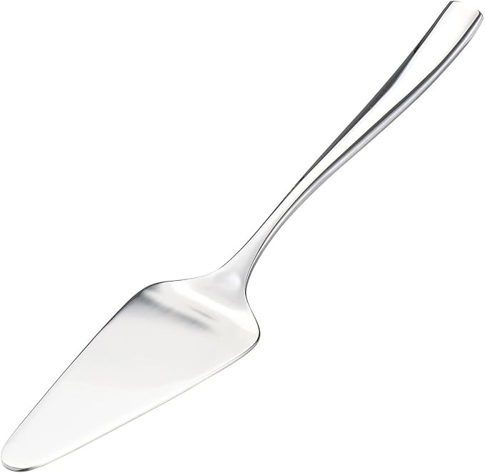 KSENDALO Premium Pie Server Spatula Stainless Steel SUS304(18/10) Cake Lifter Dessert Server| Professional Mirror Finish Pie Spatula Server Utensil for Weddings, Parties, Birthday (Dishwasher Safe)