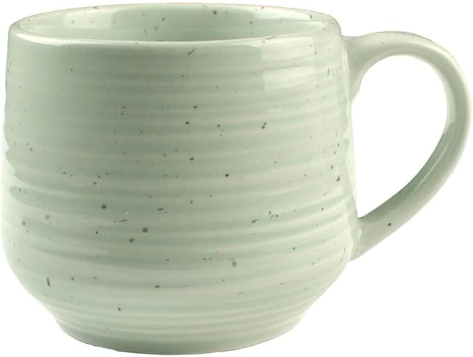 Sango Siterra Artist's Blend 17 oz. Stoneware Mug Set ??Service for 4, Rustic Design, Assorted Colors, Scratch-Resistant, Microwave & Dishwasher Safe, for Everyday Dining & Entertainment