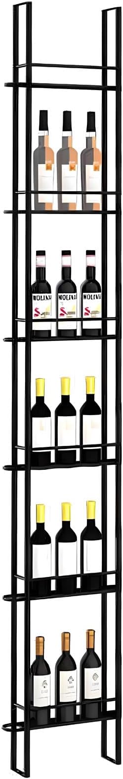 1 Column Wine Rack Wall Mounted, 94.48in High Metal Wine Bottle Holder, Floor to Ceiling Wine Storage竊똗se as One or Three, DIY Display, for Restaurant, Bar, Cellar (Black, 1 Column)