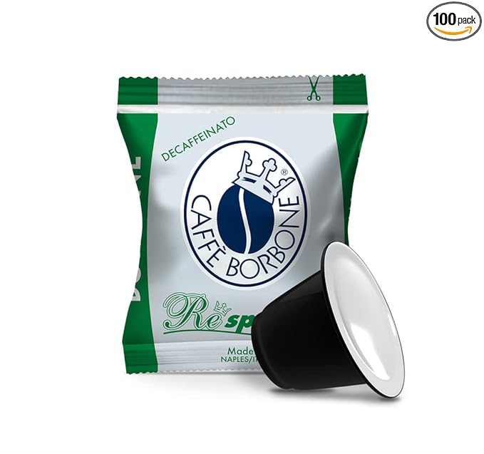 Caff챔 Borbone Decaffeinated Nespresso Compatible Espresso Coffee Pods, 100 Count Espresso Pods