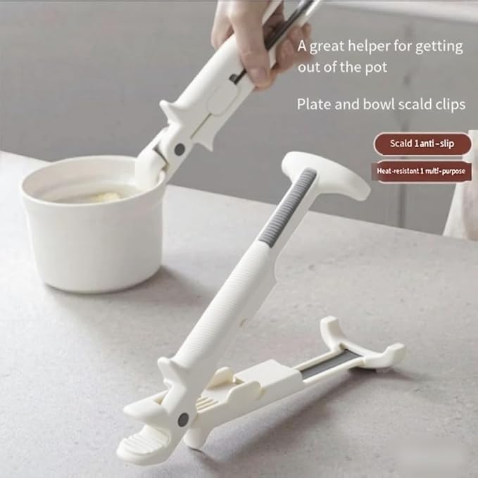 2-in-1 multi-purpose heat-resistant bowl and plate holder, suitable for cooking scenarios such as microwave ovens and ovens. (White)