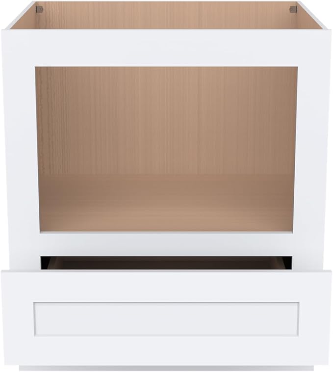 Microwave Base Cabinet ??Solid Wood Shaker Style Kitchen Storage Base Unit with Drawer & Soft-Close Doors, RTA Pantry Cupboard for Dining Room, Coffee Bar 30" W x 24" D x 34 1/2" H (White)