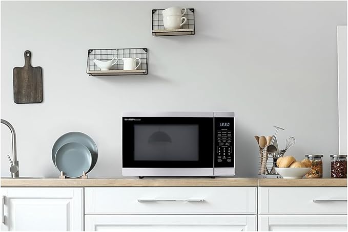 SHARP Countertop Microwave Oven with Removable 12.4" Carousel Turntable, 1100 Watt, 1.4 Cubic Feet, Stainless Steel