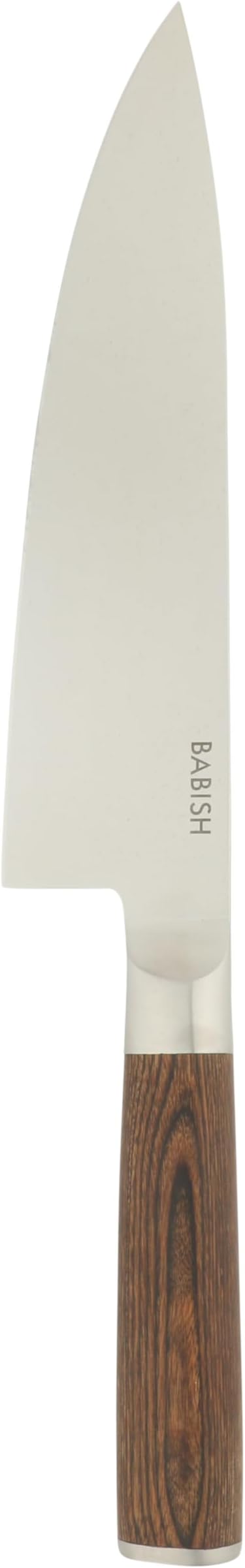 Babish 8-Inch Chef Knife ??High-Carbon 1.4116 German Steel Kitchen Knife with Dark Pakka Wood Handle, Full-Tang Razor Sharp Chef?셲 Blade for Chopping, Slicing, Dicing & Everyday Prep