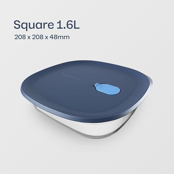 Tupperware Voila Glass Square Food Storage ??Airtight Baking Dish, 1.7 qt / 1.6 L