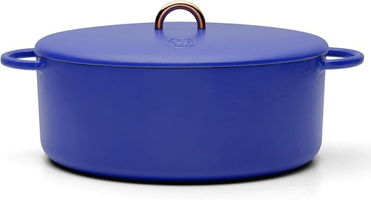 Great Jones Dutchess Cast Iron Dutch Oven Pot With Lid (Blueberry) - Large 6.75 Quart Size, Dual Handles - All Stovetop Safe - 500째 Dutch Oven For Bread Baking | Dishwasher Friendly