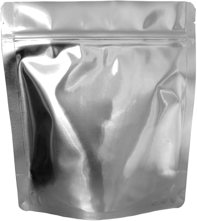 PackFreshUSA: 50 Pack - 7 Mil - Quart Seal-Top Stand Up Mylar Bags - 200cc Oxygen Absorbers - Rounded Corners - Long-Term Food Storage Guide