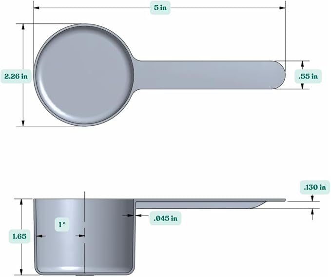 Supplement and Supply 94 mL (94 CC | 3.18 Oz.) Long Handle Scoop for Coffee, Protein Powder, Pet Food, Spices, Grains, Dry Goods ??Food-Grade BPA-Free Plastic Measuring Spoon (Pack of 5)