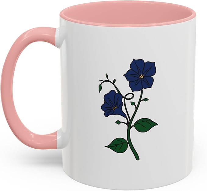 Customizable Coffee Mug with Birth Flower and personalized text for gift, birthdays, teachers, grandparents and many more