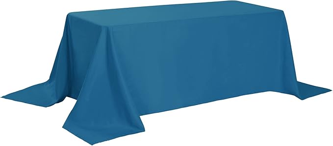 Cupuamon Rectangle Tablecloth 90x156 inch Washable Polyester Fabric Table Cloth for Wedding Party Dining Banquet Decoration（90x156, Mediterranean Blue）