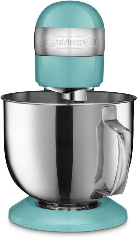 Cuisinart Stand Mixer, 12 Speed, 5.5 Quart Stainless Steel Bowl, Chef?™s Whisk, Mixing Paddle, Dough Hook, Splash Guard w/ Pour Spout, Periwinkle Blue, SM-50BL