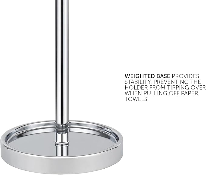 Ivilon Countertop Paper Towel Holder - Modern Sleek Ball Minimalist Design - Color Chrome