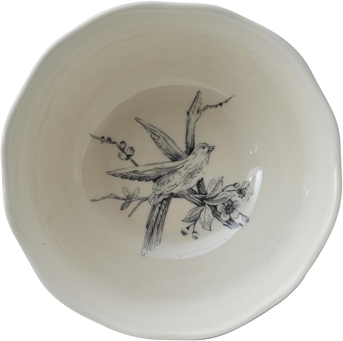 222 Fifth Adelaide 16-Piece Dark Blue Porcelain Dinnerware Set ??Service for 4, Plate, Bowl & Mug Set, Bird & Floral Design, for Everyday Dining & Entertainment, Microwave & Dishwasher Safe