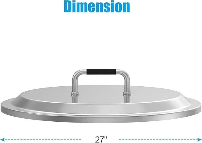 LS'BABQ Fire Pit Lid with Handle Fire Pit Cover Replacement for Solo Stove Yukon 27'' Stainless Steel Portable Firt Pit with Waterproof Cover Accessories for Outdoor Camping and Party