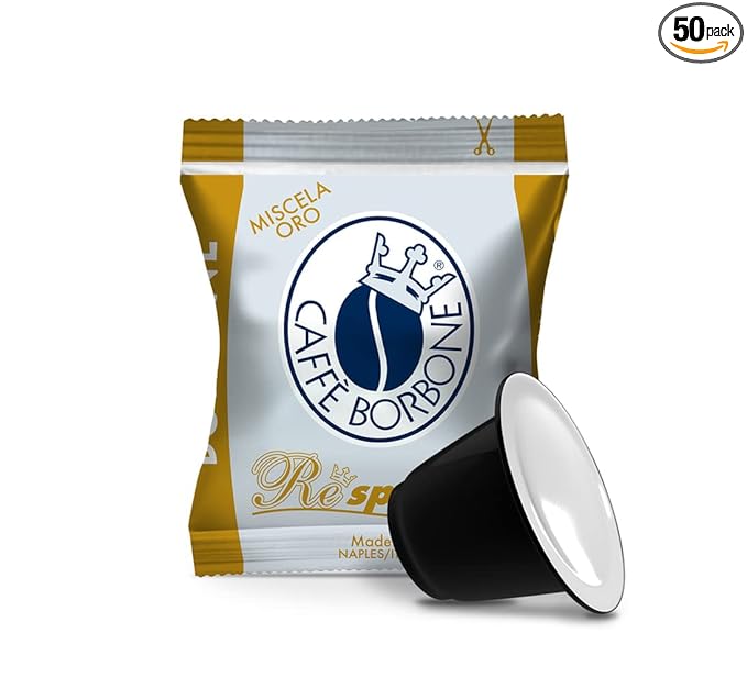 Caff챔 Borbone Gold Blend Nespresso Compatible Espresso Coffee Pods, 50 Count Espresso Pods